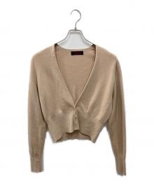 CABAN（キャバン）の古着「コットンカシミヤVネックショートカーディガン」｜ベージュ