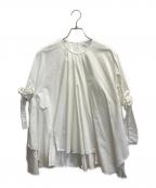 ENFOLDエンフォルド）の古着「SLIT RANDOM-HEM PULLOVER」｜ホワイト