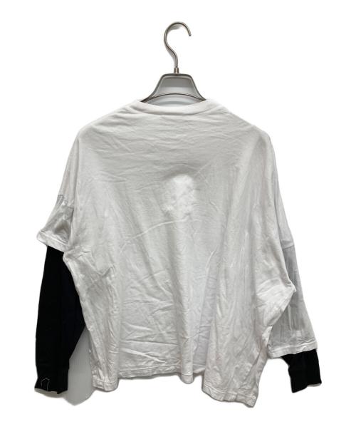 ENFOLD（エンフォルド）ENFOLD (エンフォルド) LAYERED LONG SLEEVE　レイヤードロングスリーブ ホワイト×ブラック サイズ:38の古着・服飾アイテム
