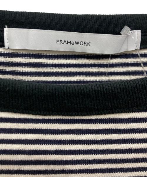 FRAMeWORK（フレームワーク）FRAMeWORK (フレームワーク) ミジンボーダーロンT ブラック×ホワイト サイズ:F 未使用品の古着・服飾アイテム