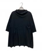 慈雨ジウ）の古着「アシメハイネックカットソー」｜ブラック