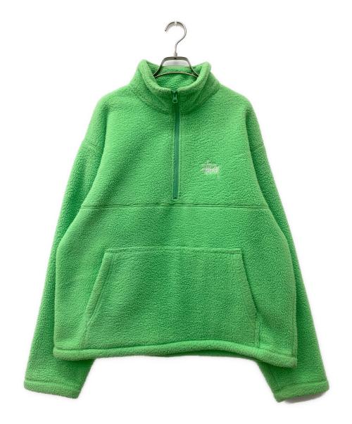 stussy（ステューシー）stussy (ステューシー) Half Zip Mock Neck 黄緑 サイズ:Mの古着・服飾アイテム