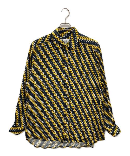 WAXMAN BROTHERS（ワックスマンブラザーズ）WAXMAN BROTHERS (ワックスマンブラザーズ) OVER シャツ ネイビー×イエロー サイズ:Sの古着・服飾アイテム