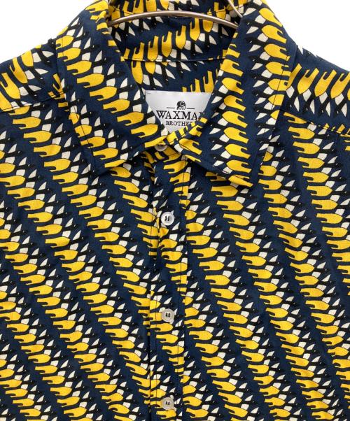 WAXMAN BROTHERS（ワックスマンブラザーズ）WAXMAN BROTHERS (ワックスマンブラザーズ) OVER シャツ ネイビー×イエロー サイズ:Sの古着・服飾アイテム