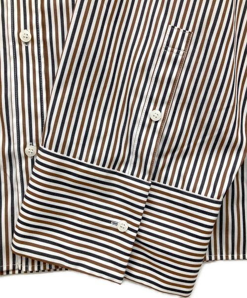 CITYSHOP（シティショップ）CITYSHOP (シティショップ) HOODIE シャツ ホワイト×ブラウン サイズ:Fの古着・服飾アイテム