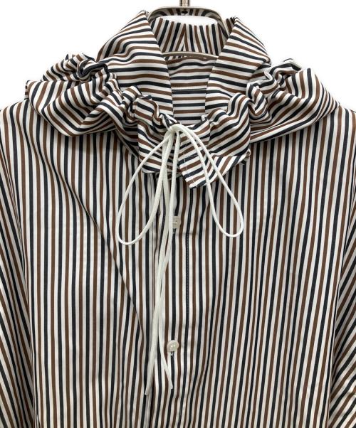 CITYSHOP（シティショップ）CITYSHOP (シティショップ) HOODIE シャツ ホワイト×ブラウン サイズ:Fの古着・服飾アイテム