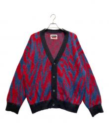 MAISON SPECIAL（メゾンスペシャル）の古着「ゼブラプライムオーバーモヘアニットカーデ」｜レッド