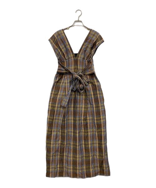 Lachement（ラシュモン）Lachement (ラシュモン) LINEN BACK RIBBON OP ブラウン サイズ:38の古着・服飾アイテム