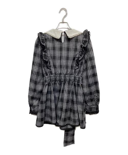 LIZ LISA（リズリサ）LIZ LISA (リズリサ) フリルエプロンセットアップ グレー×ブラックの古着・服飾アイテム