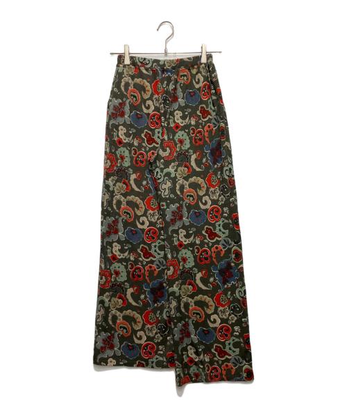 YOHJI YAMAMOTO（ヨウジヤマモト）YOHJI YAMAMOTO (ヨウジヤマモト) ウール総柄パンツ グリーン サイズ:2の古着・服飾アイテム