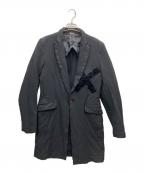 COMME des GARCONS HOMME PLUSコムデギャルソンオムプリュス）の古着「ポリ縮絨ロングジャケット」｜ブラック