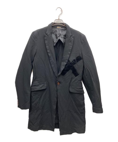 COMME des GARCONS HOMME PLUS（コムデギャルソンオムプリュス）COMME des GARCONS HOMME PLUS (コムデギャルソンオムプリュス) ポリ縮絨ロングジャケット ブラック サイズ:Sの古着・服飾アイテム