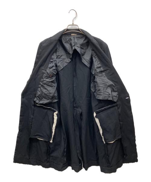 COMME des GARCONS HOMME PLUS（コムデギャルソンオムプリュス）COMME des GARCONS HOMME PLUS (コムデギャルソンオムプリュス) ポリ縮絨ロングジャケット ブラック サイズ:Sの古着・服飾アイテム