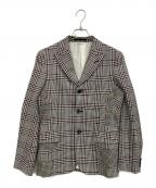 COMME des GARCONS HOMME PLUSコムデギャルソンオムプリュス）の古着「クレイジーチェックパターンジャケット」｜ブラック×ピンク