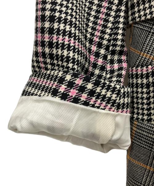 COMME des GARCONS HOMME PLUS（コムデギャルソンオムプリュス）COMME des GARCONS HOMME PLUS (コムデギャルソンオムプリュス) クレイジーチェックパターンジャケット ブラック×ピンク サイズ:XSの古着・服飾アイテム
