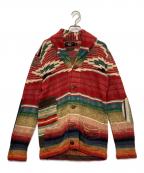 RRLダブルアールエル）の古着「ネイティブ柄ショールカラーカーディガン」｜レッド