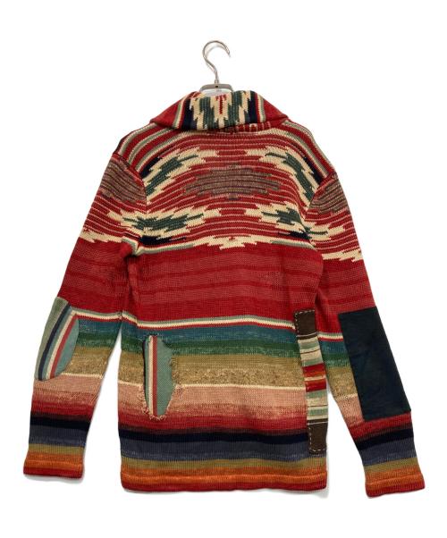 RRL（ダブルアールエル）RRL (ダブルアールエル) ネイティブ柄ショールカラーカーディガン レッド サイズ:XSの古着・服飾アイテム