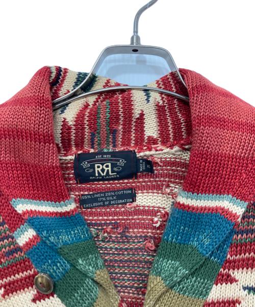 RRL（ダブルアールエル）RRL (ダブルアールエル) ネイティブ柄ショールカラーカーディガン レッド サイズ:XSの古着・服飾アイテム