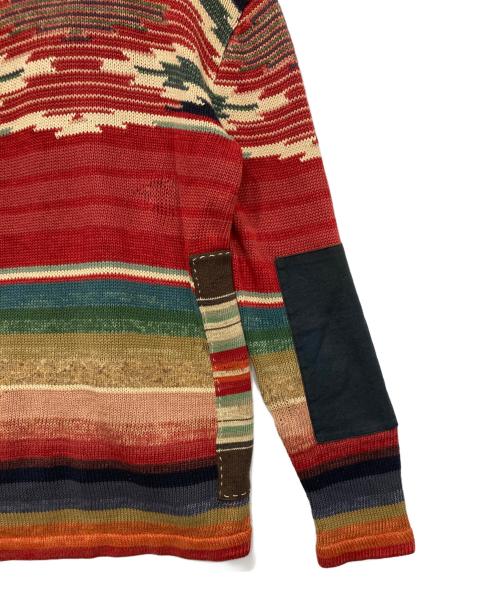 RRL（ダブルアールエル）RRL (ダブルアールエル) ネイティブ柄ショールカラーカーディガン レッド サイズ:XSの古着・服飾アイテム