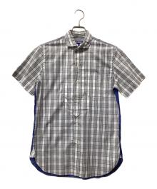 JUNYA WATANABE MAN（ジュンヤワタナベマン）の古着「フラワーパターン切替チェックシャツ」｜グレー×ブルー