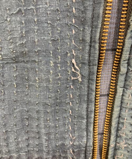 FUNSET OF ART（ファンセットオブアート）FUNSET OF ART (ファンセットオブアート) インディゴRANRU刺し子xレザーシングルJK ネイビー サイズ:Ｍの古着・服飾アイテム