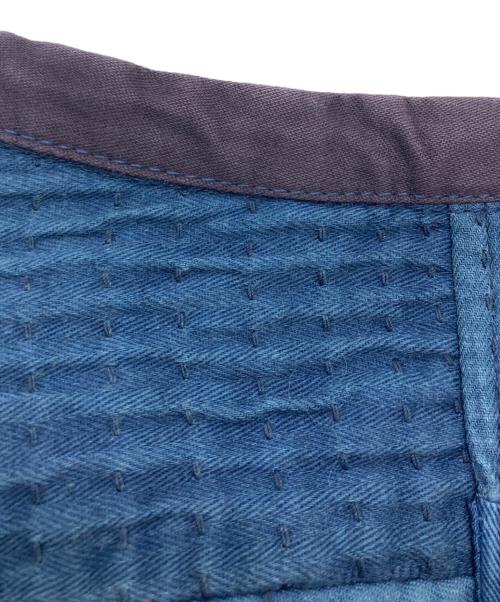 FUNSET OF ART（ファンセットオブアート）FUNSET OF ART (ファンセットオブアート) インディゴRANRU刺し子xレザーシングルJK ネイビー サイズ:Ｍの古着・服飾アイテム