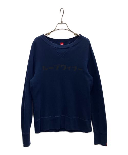 BEAMS（ビームス）BEAMS (ビームス) LOOPWHEELER (ループウィラー) クルーネックスウェット カタカナ ネイビー サイズ:Lの古着・服飾アイテム