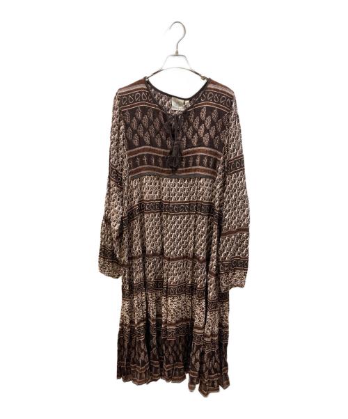 blue boheme（ブルーボヘム）blue boheme (ブルーボヘム) Printed Maxi Dress ブラウン サイズ:36 未使用品の古着・服飾アイテム