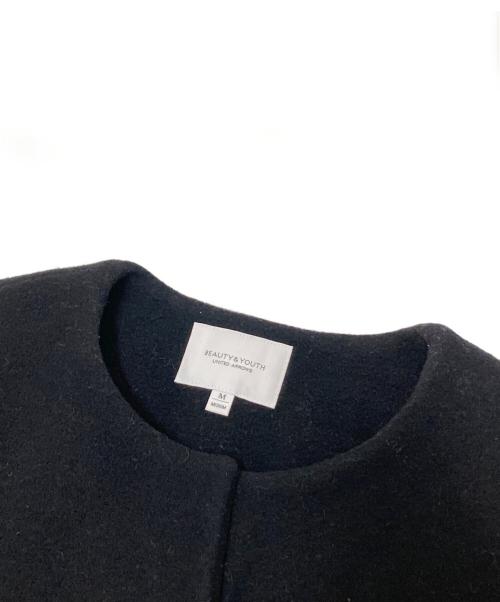 BEAUTY&YOUTH（ビューティーアンドユース）BEAUTY&YOUTH (ビューティーアンドユース) ビーバーノーカラーロングコート ブラック サイズ:Mの古着・服飾アイテム