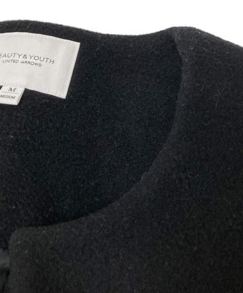 BEAUTY&YOUTH（ビューティーアンドユース）BEAUTY&YOUTH (ビューティーアンドユース) ビーバーノーカラーロングコート ブラック サイズ:Mの古着・服飾アイテム