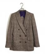 Sov.ソブ）の古着「チェックダブルジャケット　テーラードジャケット」｜ブラウン
