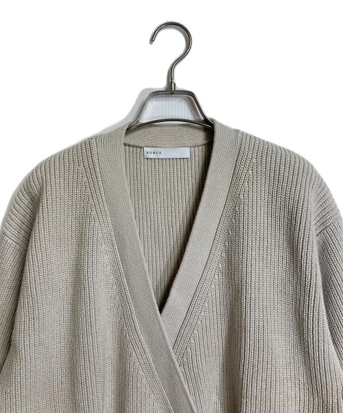 Noble（ノーブル）Noble (ノーブル) 片畦カシュクール風プルオーバー　アクリル混ニット グレー サイズ:FREEの古着・服飾アイテム