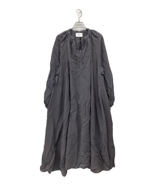 1er Arrondissement（プルミエ アロンディスモン）1er Arrondissement (プルミエ アロンディスモン) レーヨンナイロンギャザーワンピース グレー サイズ:38の古着・服飾アイテム