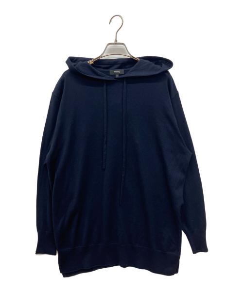 theory（セオリー）theory (セオリー) ニットパーカー　プルオーバーフーディー ネイビー サイズ:Ｓの古着・服飾アイテム