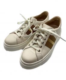 luca grossi（ルカグロッシ）の古着「ラインテープ厚底レザースニーカー」｜ベージュ