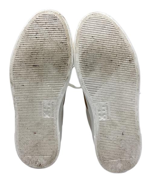 luca grossi（ルカグロッシ）luca grossi (ルカグロッシ) ラインテープ厚底レザースニーカー ベージュ サイズ:37の古着・服飾アイテム