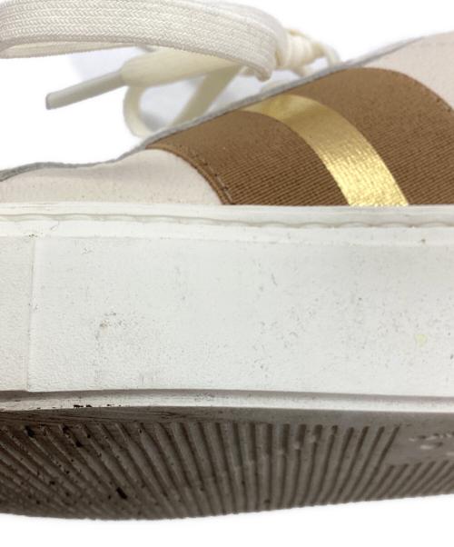 luca grossi（ルカグロッシ）luca grossi (ルカグロッシ) ラインテープ厚底レザースニーカー ベージュ サイズ:37の古着・服飾アイテム