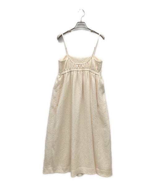 UNITED ARROWS（ユナイテッドアローズ）UNITED ARROWS (ユナイテッドアローズ) ジャカード キャミソール ワンピース アイボリー サイズ:36 未使用品の古着・服飾アイテム