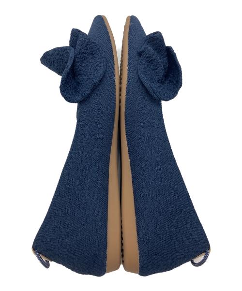 offen（オッフェン）offen (オッフェン) ポインテッドフリルシューズ ネイビー サイズ:38の古着・服飾アイテム
