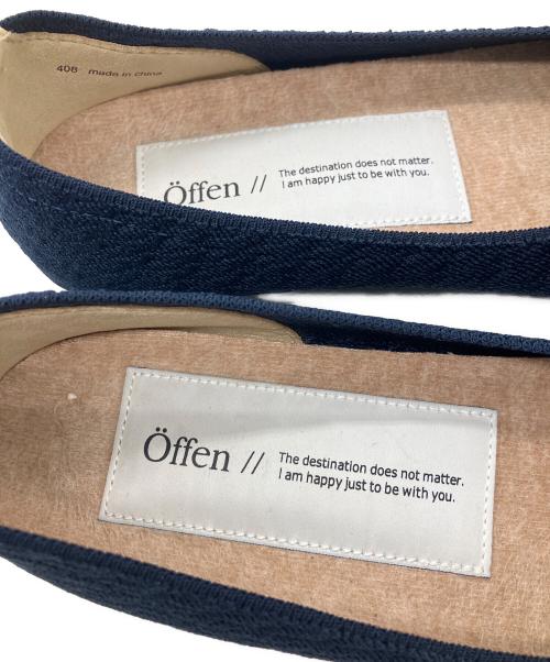offen（オッフェン）offen (オッフェン) ポインテッドフリルシューズ ネイビー サイズ:38の古着・服飾アイテム