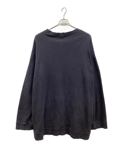 UNDERCOVER（アンダーカバー）UNDERCOVER (アンダーカバー) クラッシュ加工プリントスウェット ブラック サイズ:3の古着・服飾アイテム