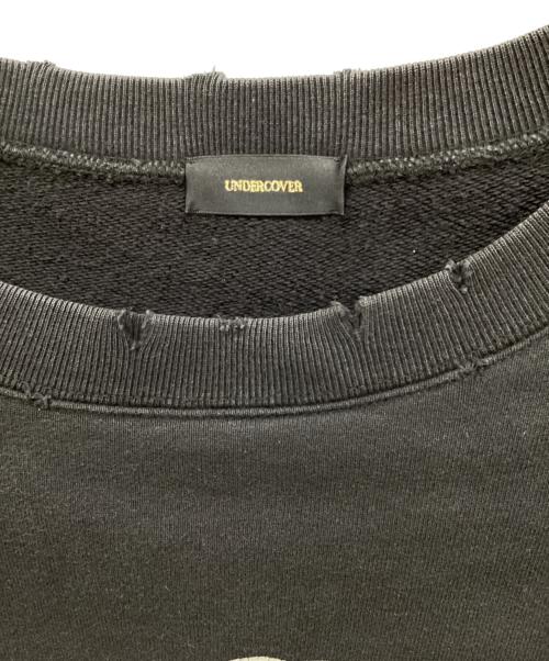 UNDERCOVER（アンダーカバー）UNDERCOVER (アンダーカバー) クラッシュ加工プリントスウェット ブラック サイズ:3の古着・服飾アイテム