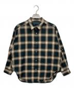 Spick and Spanスピック＆スパン）の古着「TRツイルチェックルーズシャツ」｜オリーブ