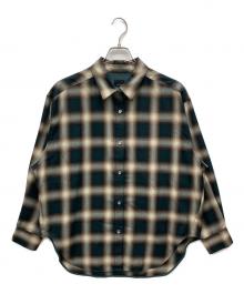 Spick and Span（スピック＆スパン）の古着「TRツイルチェックルーズシャツ」｜オリーブ