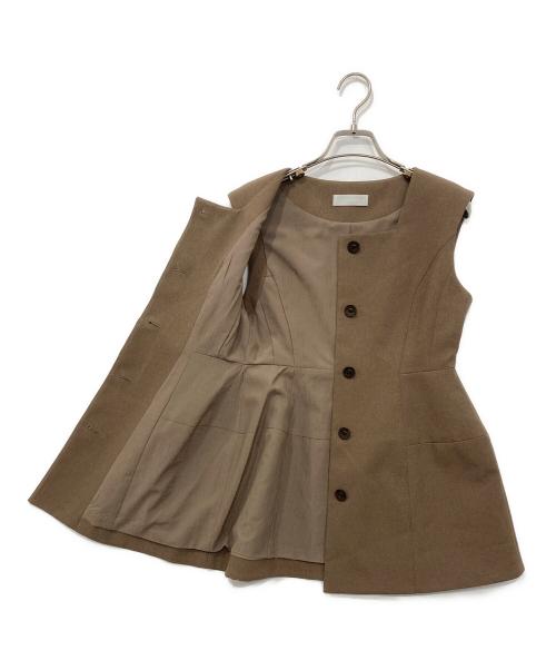 CELFORD（セルフォード）CELFORD (セルフォード) ペプラムベスト ブラウン サイズ:36の古着・服飾アイテム