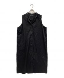 mizuiro-ind（ミズイロインド）の古着「スタンドカラーストレートワンピース」｜ブラック