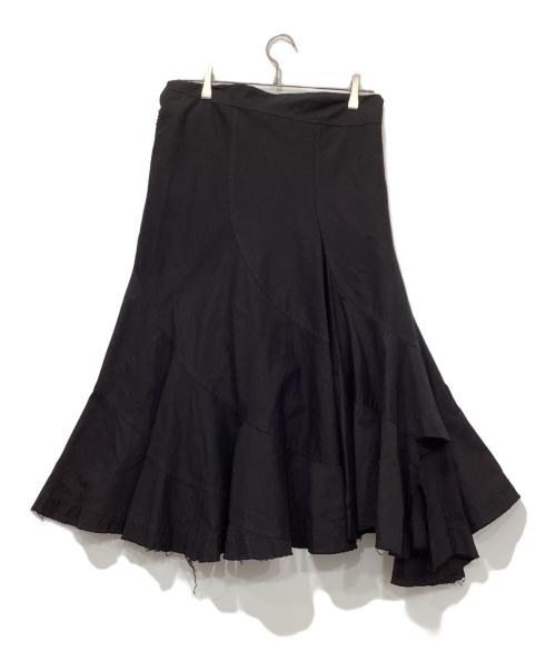 JUNYA WATANABE COMME des GARCONS（(ジュンヤワタナベ コムデギャルソン）JUNYA WATANABE COMME des GARCONS ((ジュンヤワタナベ コムデギャルソン) 切替スカート/カットオフデザインスカート ブラック サイズ:Mの古着・服飾アイテム