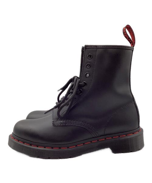 Dr.Martens（ドクターマーチン）Dr.Martens (ドクターマーチン) レッドステッチ8ホールブーツ ブラック サイズ:SIZE 5の古着・服飾アイテム