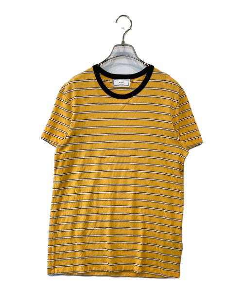 AMI Alexandre Mattiussi（アミアレクサンドルマテュッシ）AMI Alexandre Mattiussi (アミアレクサンドルマテュッシ) Striped crewneck T-Shirt　E18J131.717 オレンジ サイズ:XSの古着・服飾アイテム