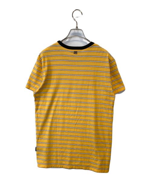 AMI Alexandre Mattiussi（アミアレクサンドルマテュッシ）AMI Alexandre Mattiussi (アミアレクサンドルマテュッシ) Striped crewneck T-Shirt　E18J131.717 オレンジ サイズ:XSの古着・服飾アイテム